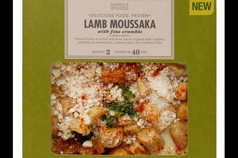 M&S frozen ready meal: lamb moussaka